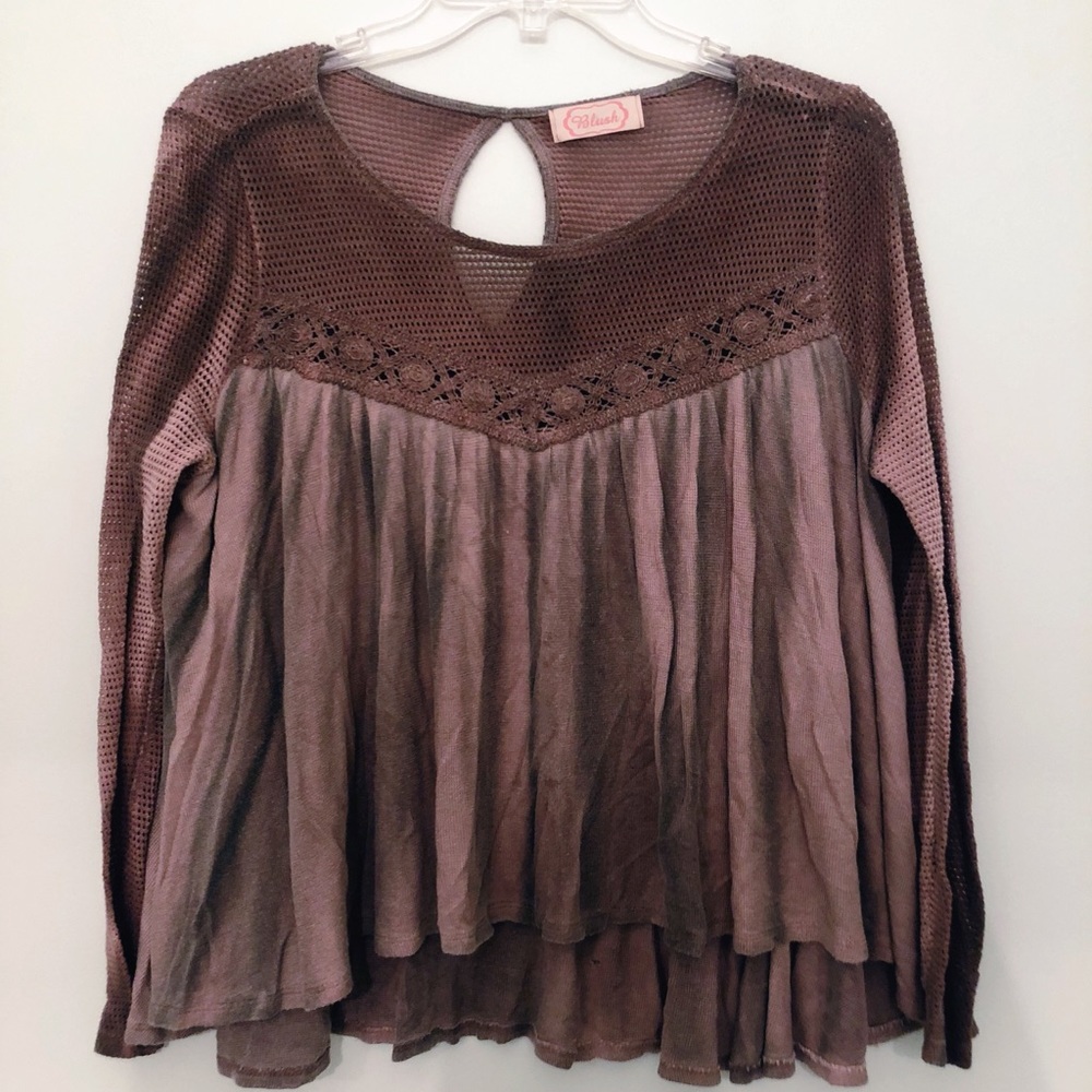 Purple Lace Detail Top